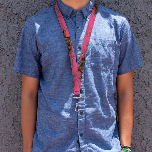 Lanyard - 1.0" - Mossy Oak Country Roots Camo Fuchsia