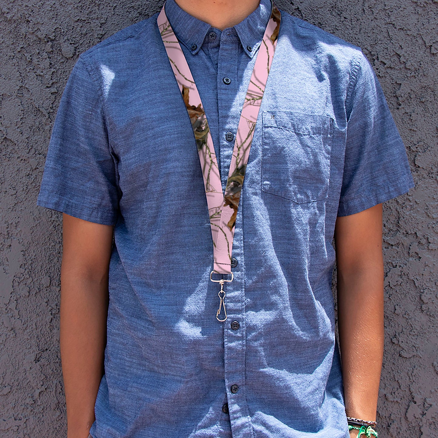 Lanyard - 1.0" - Mossy Oak Country Roots Camo Baby Pink