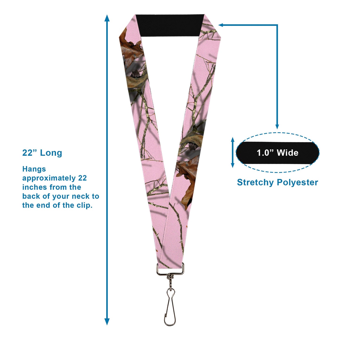 Lanyard - 1.0" - Mossy Oak Country Roots Camo Baby Pink