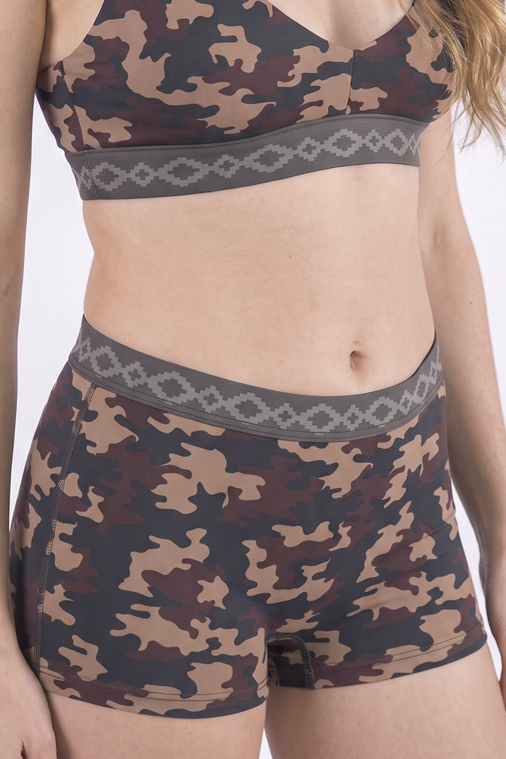 The Camo Corbina | La Matera x Shinesty Camoflauge Boyshort Underwear with Waistband