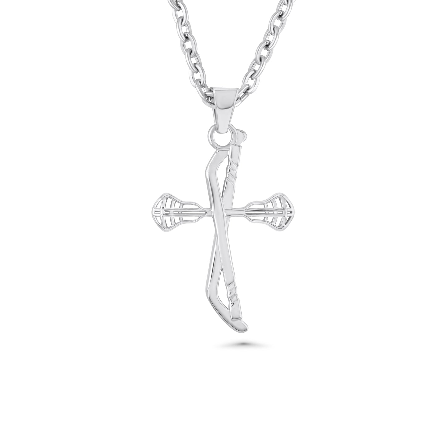 Lacrosse & Hockey Cross Necklace