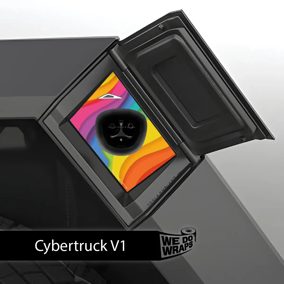 Layered Rainbow Tesla Charge Port Wrap | Cybertruck