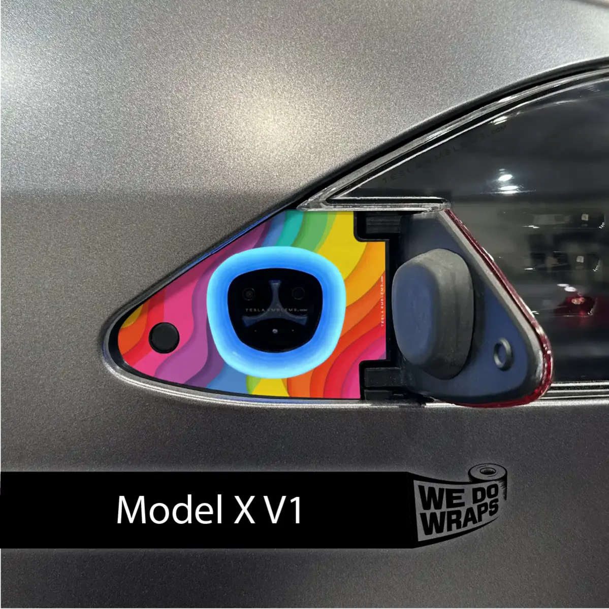 Layered Rainbow Tesla Charge Port Wrap | Model X