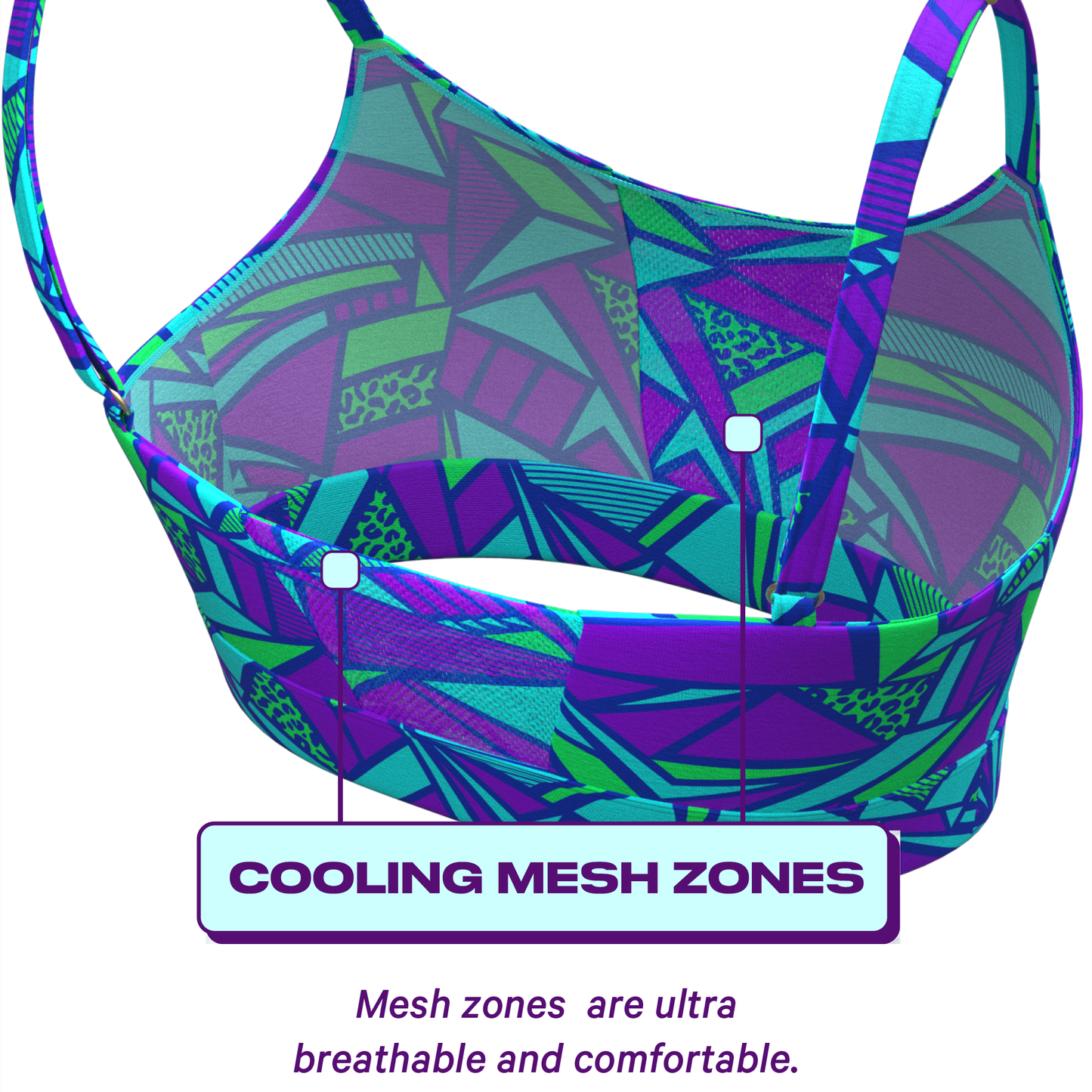 The Le Tootski | Retro Geometric paradICE™ Boob Hammock™ Cooling Bralette