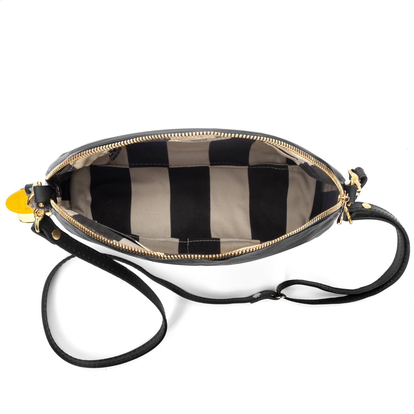 Hopper Crossbody Bag | Black Leather