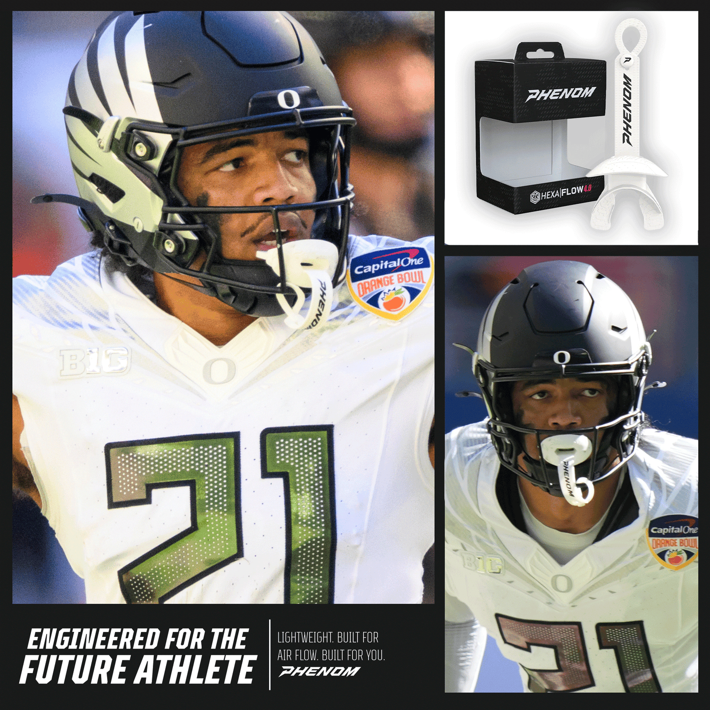 Phenom Elite Hexa-Flow 4.0 Football Mouthguard – Team Color Edition (Adult & Youth)