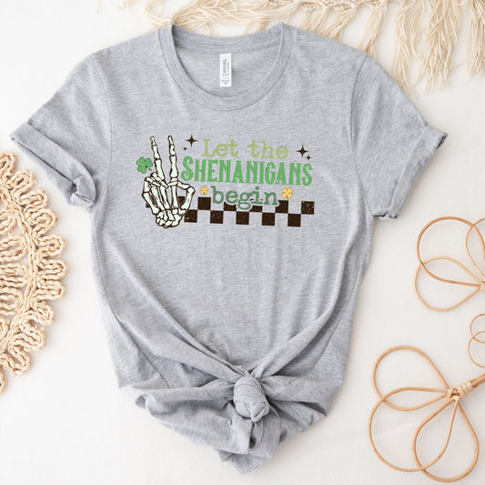 Let the Shenanigans Begin Skeleton St. Patrick's Day T-Shirt
