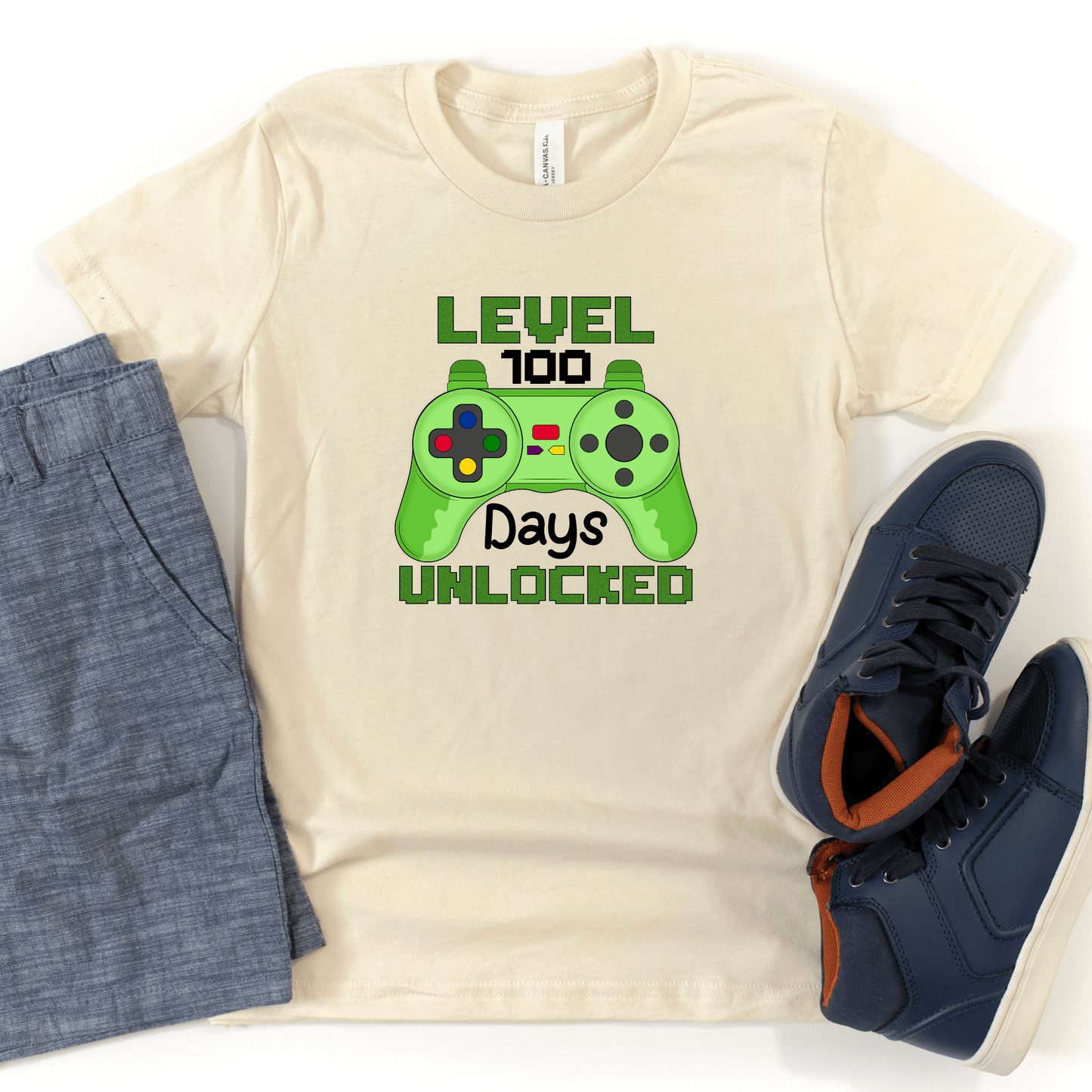 Level 100 Days Unlocked Gamer Kids T-Shirt