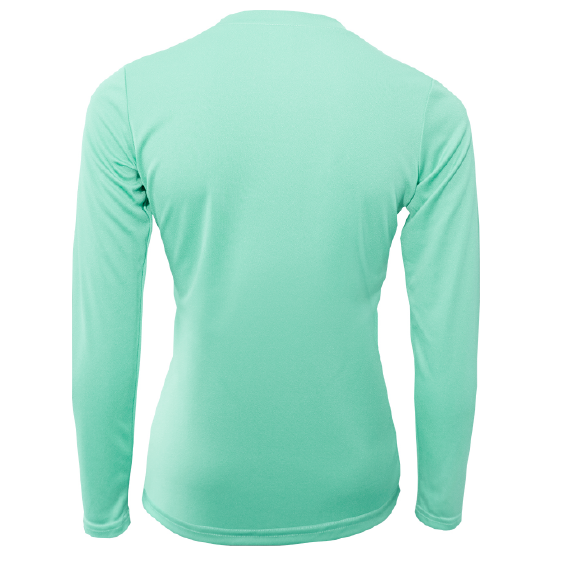 "Life Is Better At The Beach" Turtle Women's Long Sleeve UPF 50+ Dry-Fit Shirt (No Back)