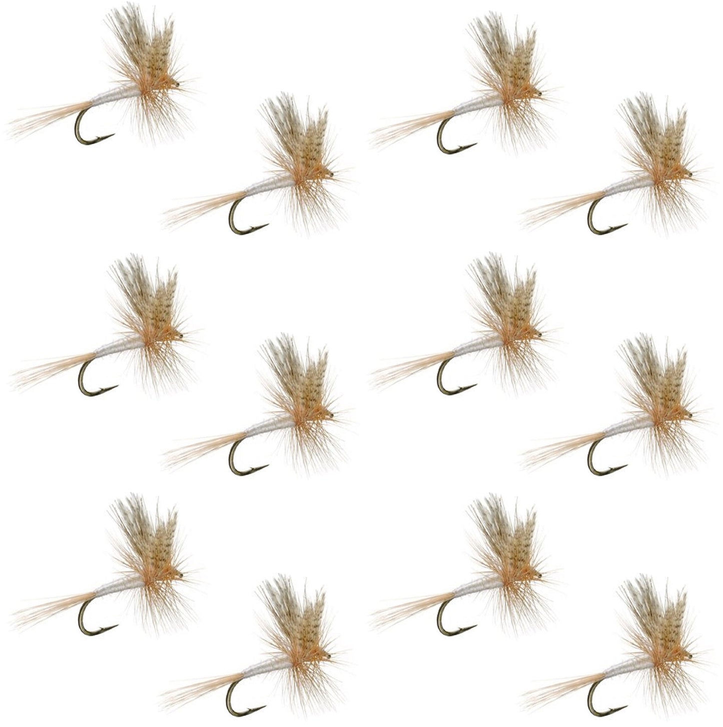 Light Cahill Classic Trout Dry Fly Fishing Fly - 1 Dozen Flies Size 12