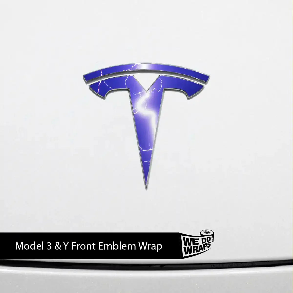 Lightning Tesla Emblem Decals (Front + Back) | Model 3