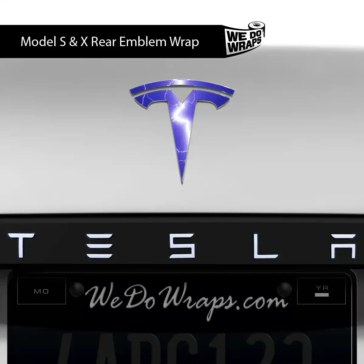 Lightning Tesla Emblem Decals (Front + Back) | Model S