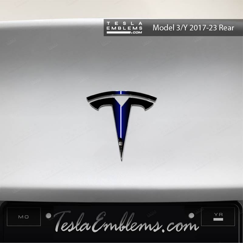 Blue Lightsaber Tesla Emblem Decals (Front + Back) | Model X