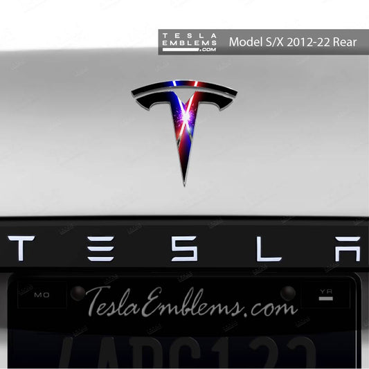 Lightsaber Clash Tesla Emblem Decals (Front + Back) | Model S