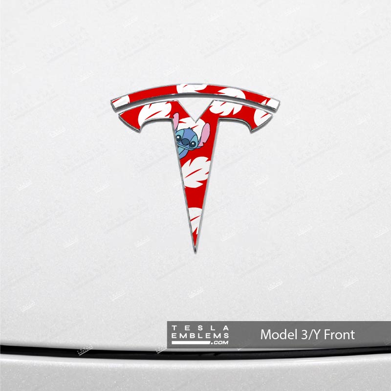 Lilo & Stitch Tesla Emblem Decals (Front + Back) | Model 3