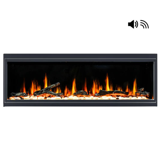 Litedeer Homes Latitude Built-in Smart Electric Fireplace with 1-Inch Trim - Real Flame Effect