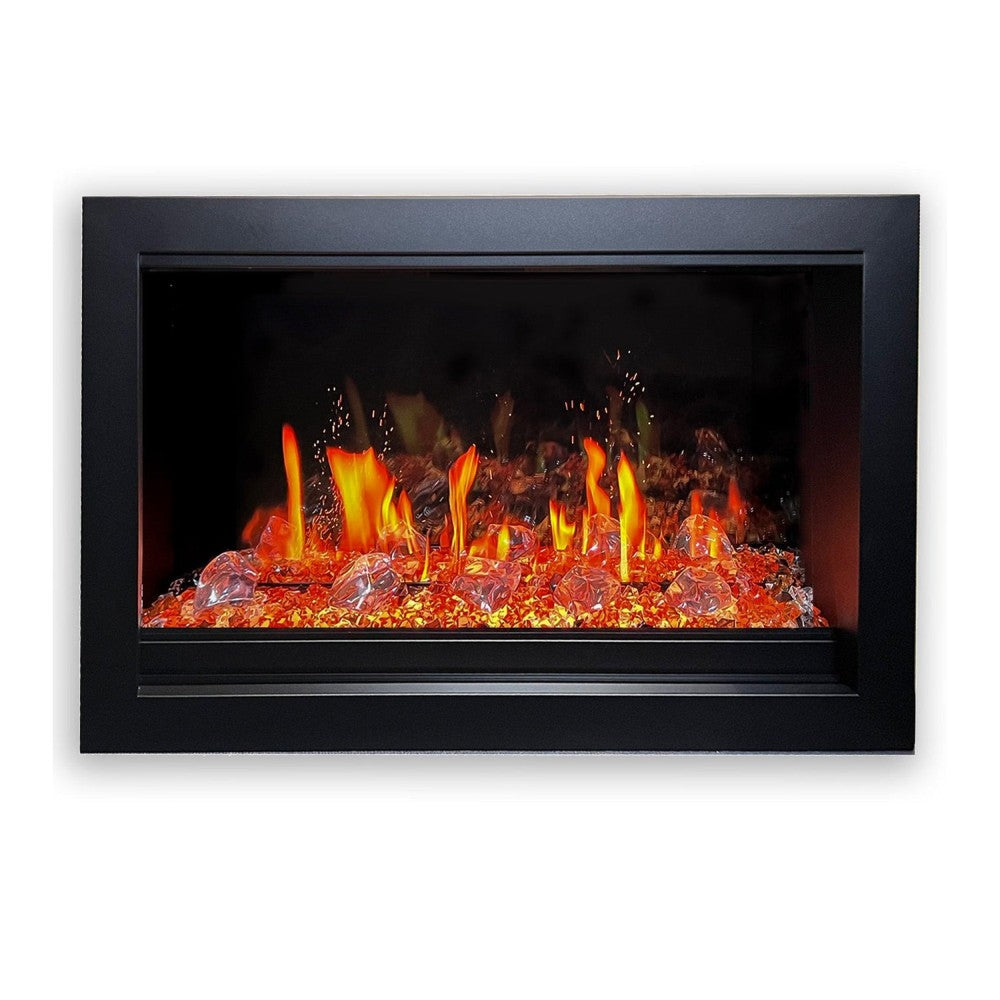 Litedeer Homes LiteStar Smart Built-In Electric Fireplace Insert with Real Flame Effect