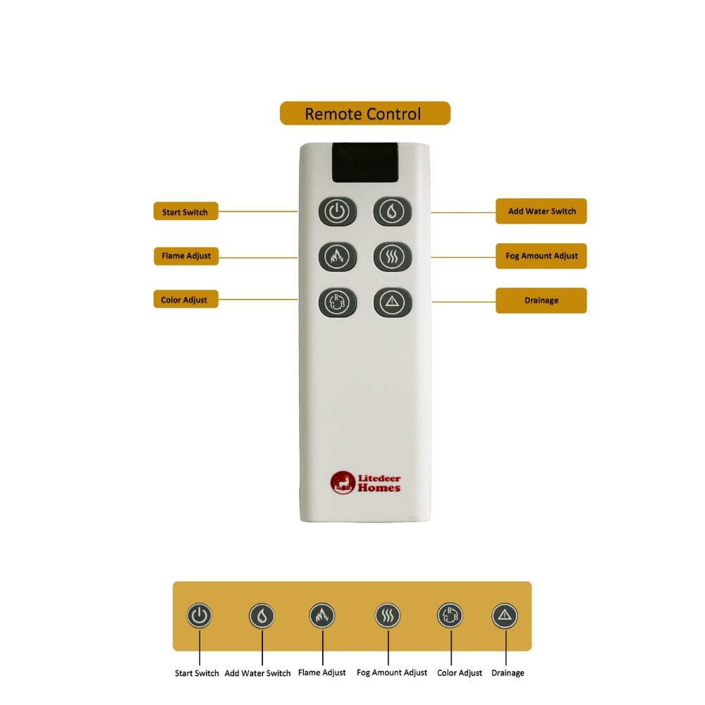 Litedeer Homes Mercury Smart Water Vapor Fireplace Cassette - No Heat