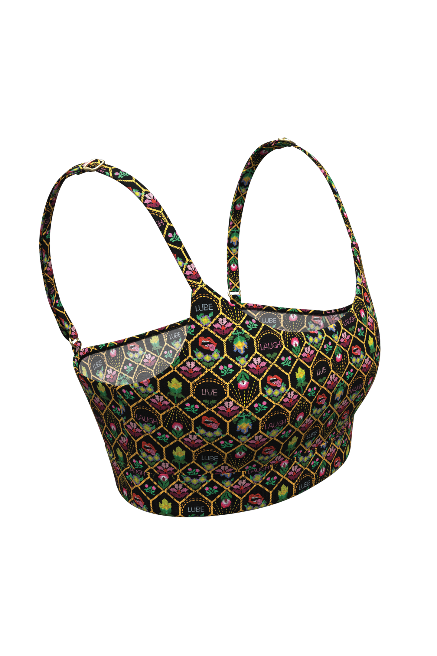 The Live Laugh Lube | Western Floral Pattern Boob Hammock™ Scoop Bralette