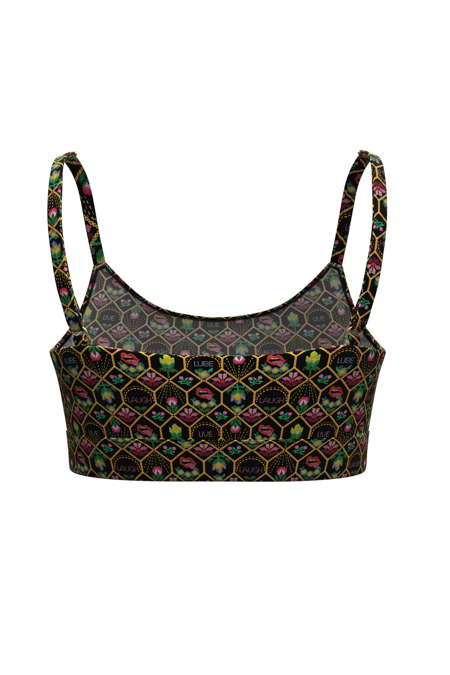 The Live Laugh Lube | Western Floral Pattern Boob Hammock™ Scoop Bralette