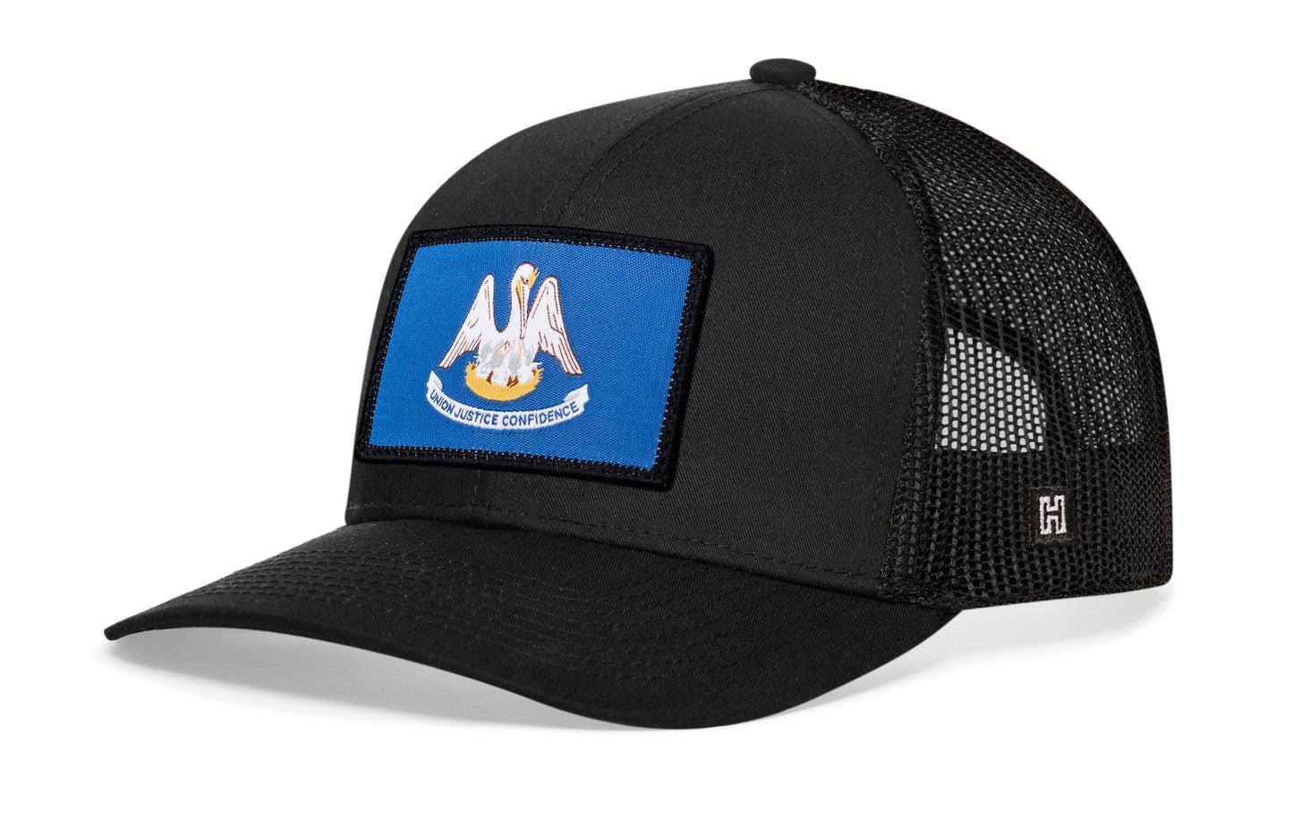 Louisiana Flag Trucker Hat  |  Black Louisiana Flag Snapback