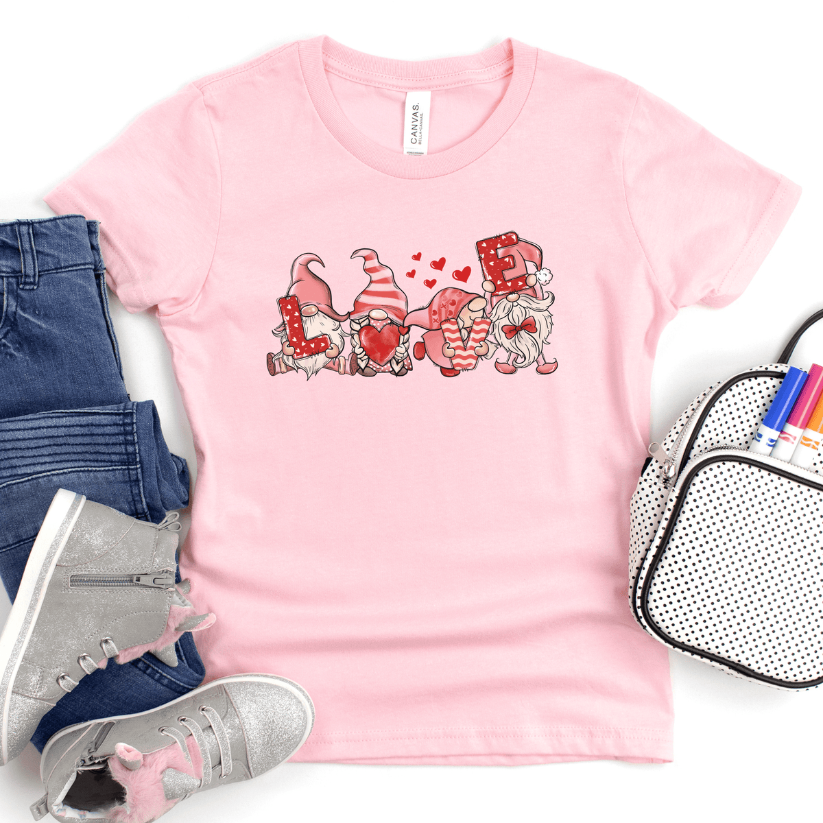 LOVE Valentine Gnomes Kids T-Shirt