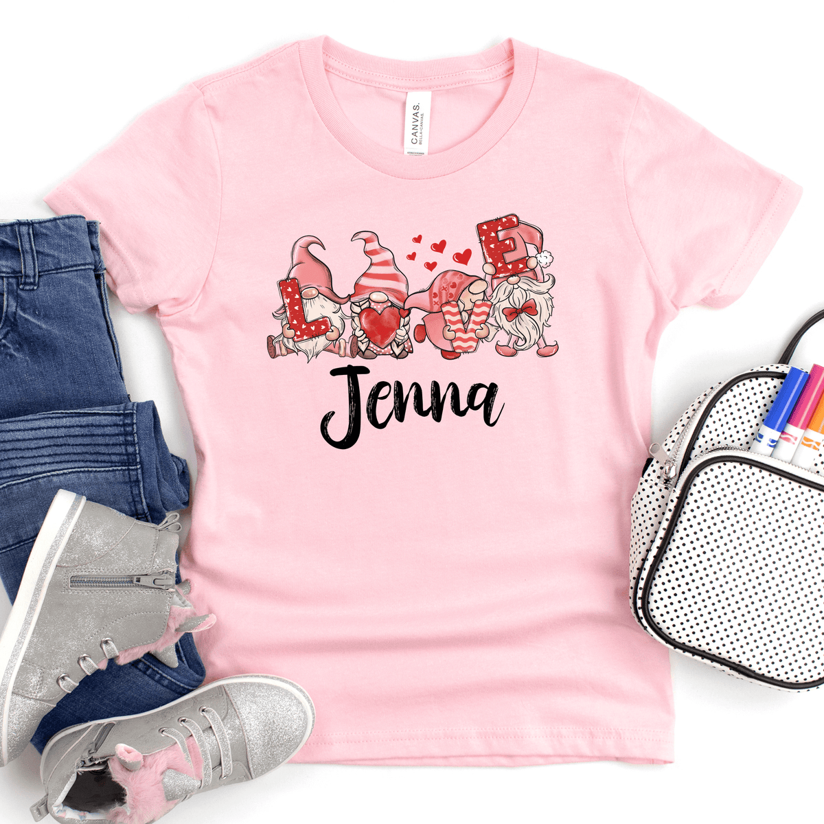 LOVE Valentine Gnomes Kids T-Shirt