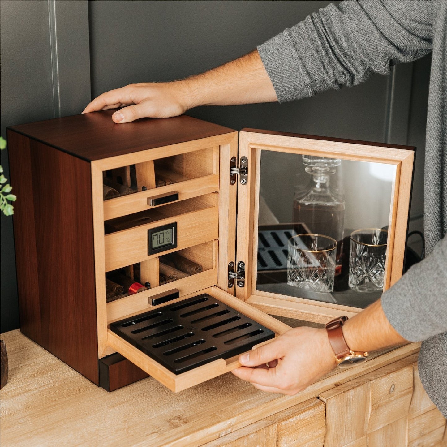 Luca Humidor Cabinet + Smart Valet