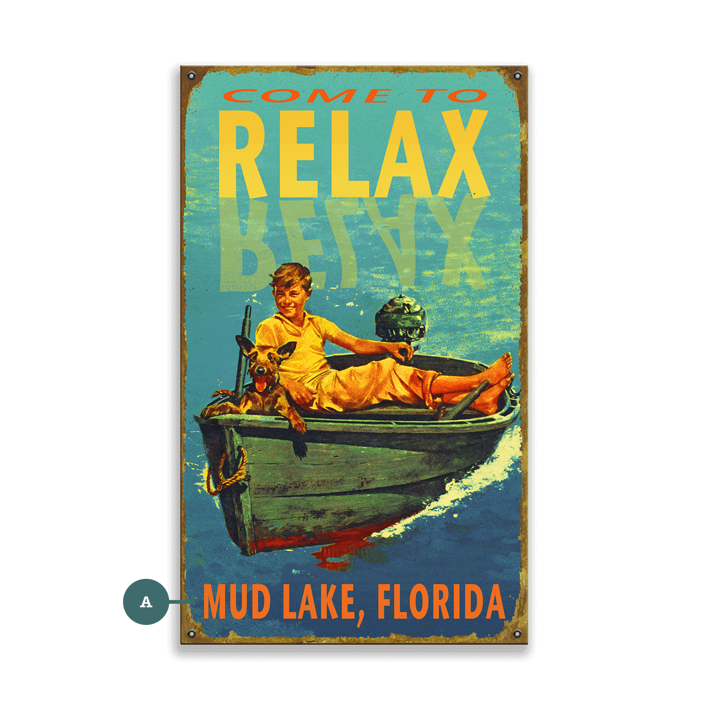 Come to Relax: Personalized - Wood & Metal Wall Art