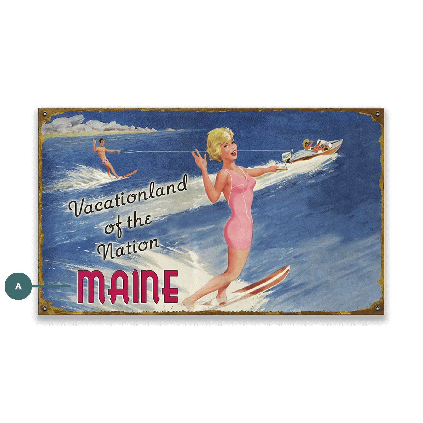 Vacationland of the Nation - Wood & Metal Wall Art