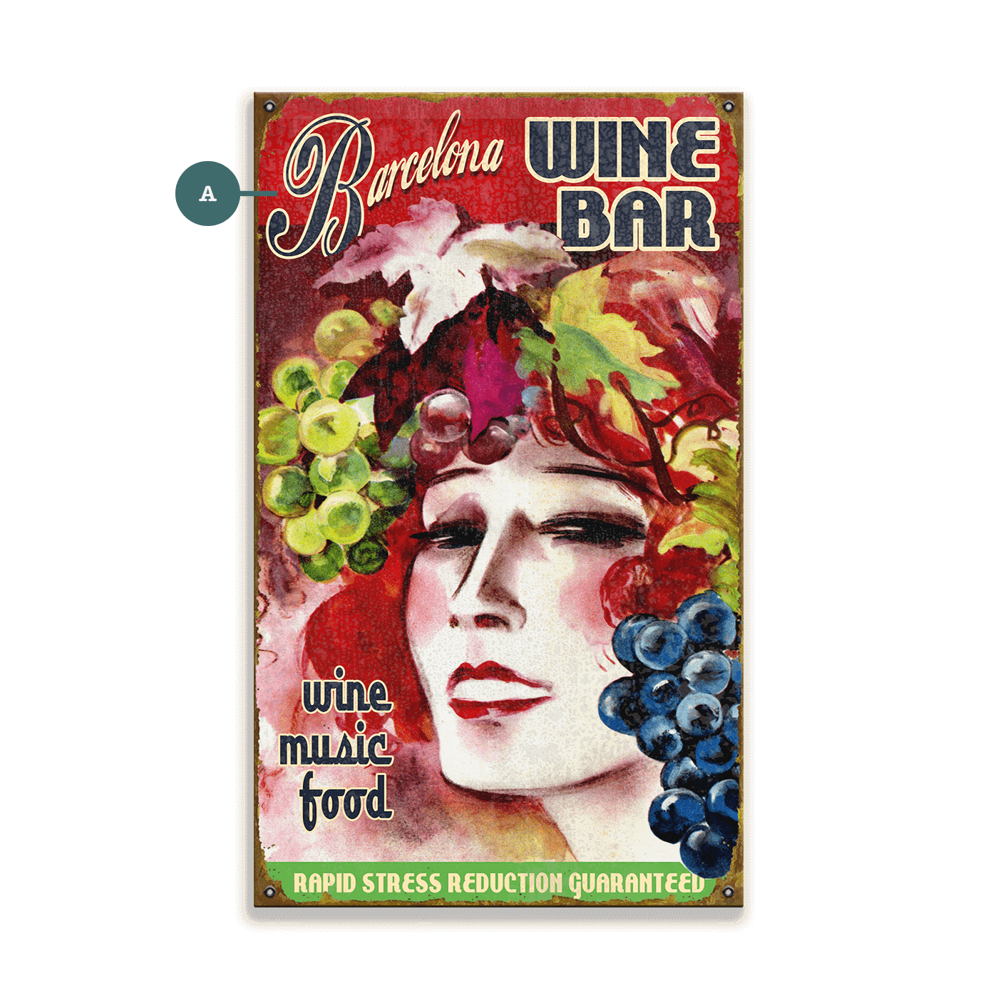 Barcelona Wine Bar - Wood & Metal Wall Art