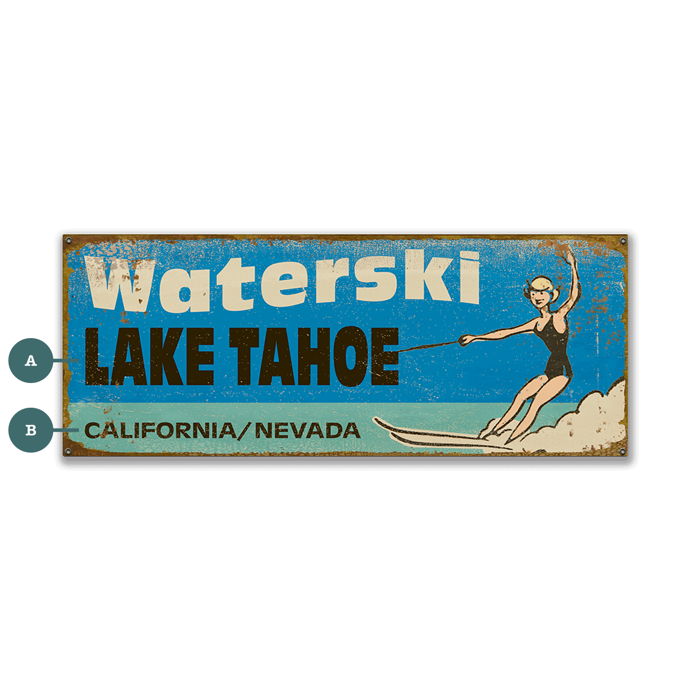 Waterski Wonderland - Wood & Metal Wall Art