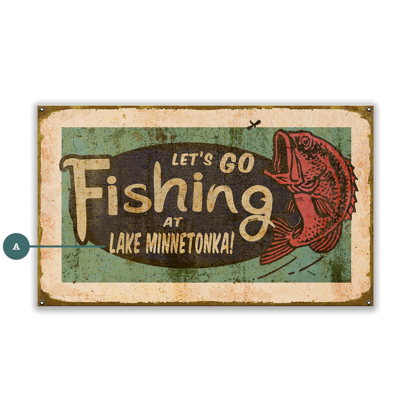 Let's Go Fishing - Wood & Metal Wall Art