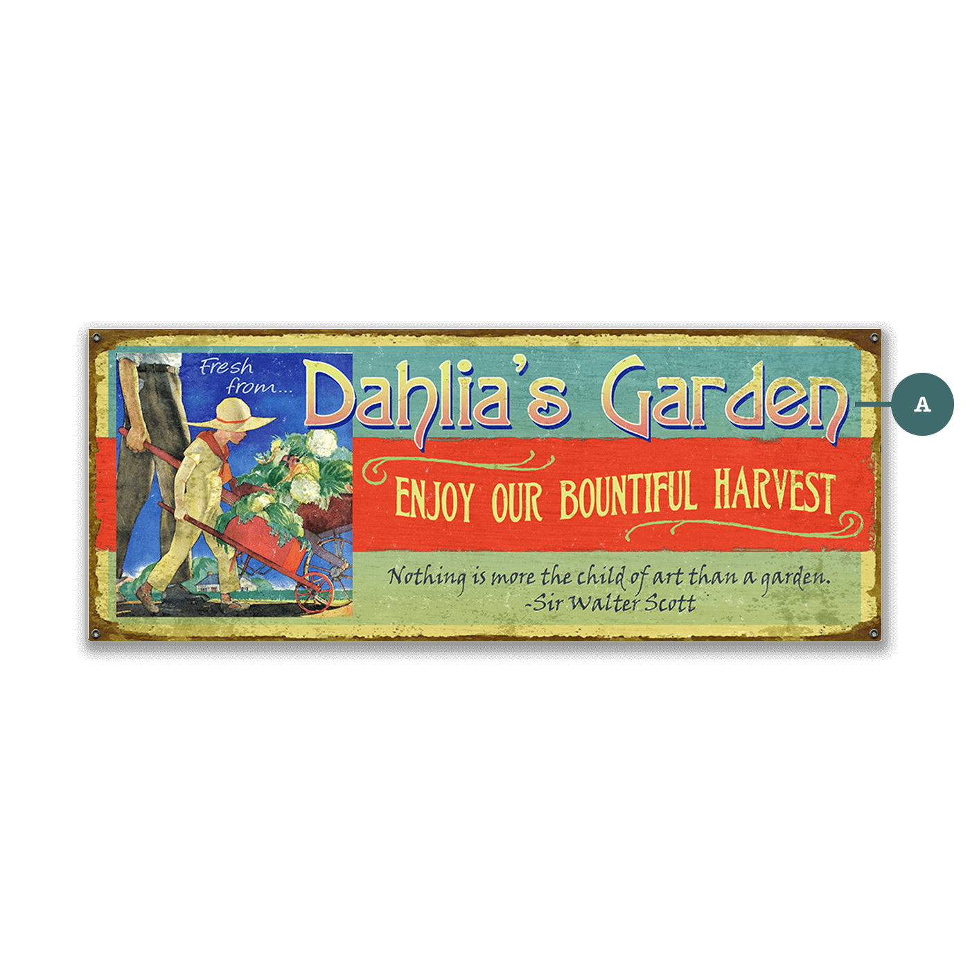 Dahlia's Garden - Wood & Metal Wall Art