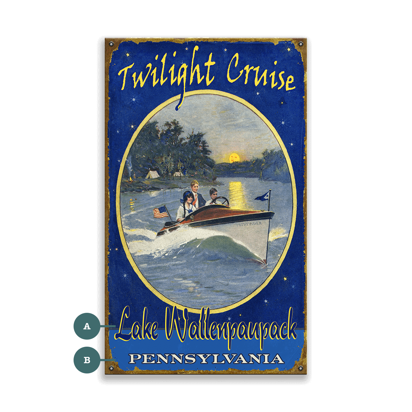 Twilight Cruise - Wood & Metal Wall Art