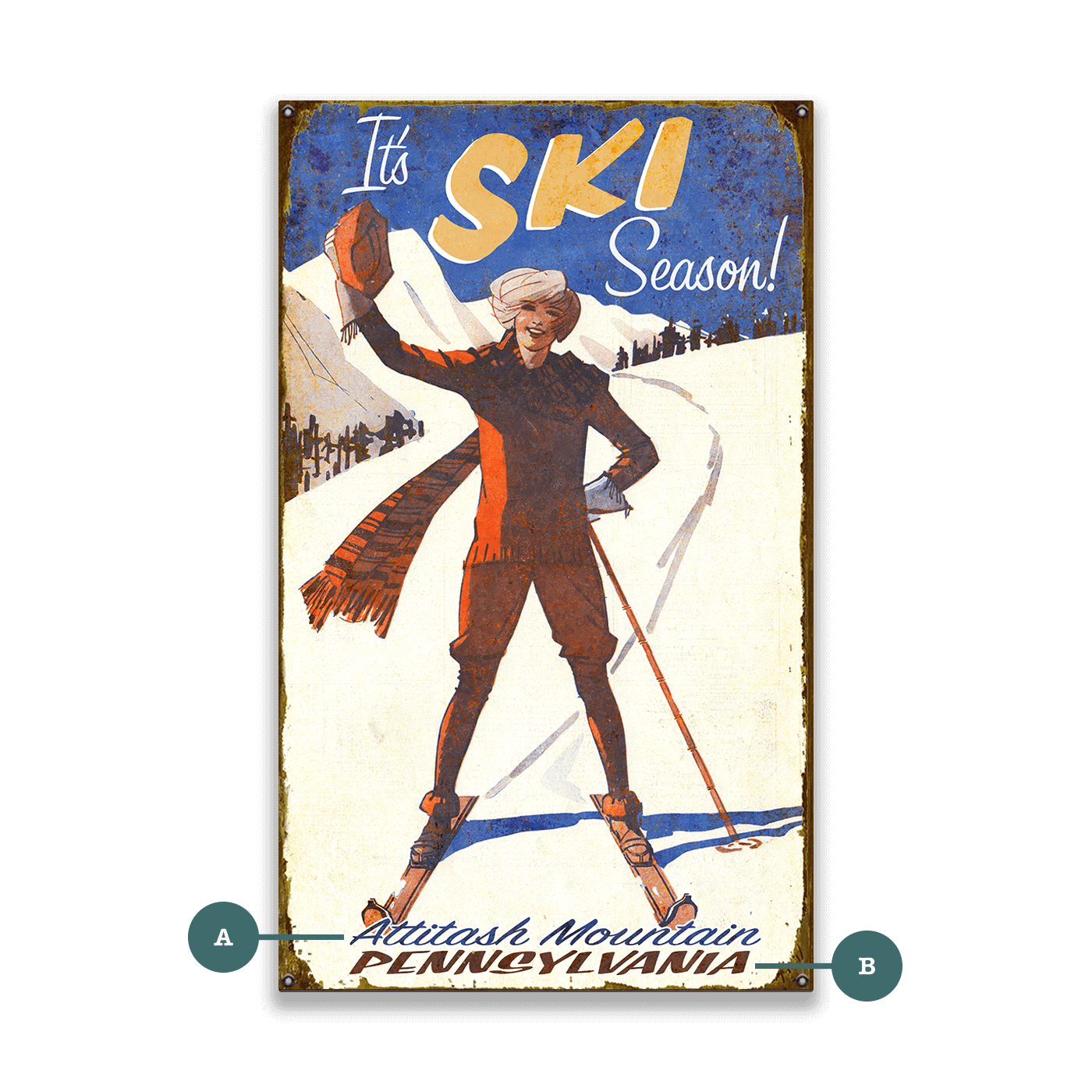 It's Ski Season - Wood & Metal Wall Art