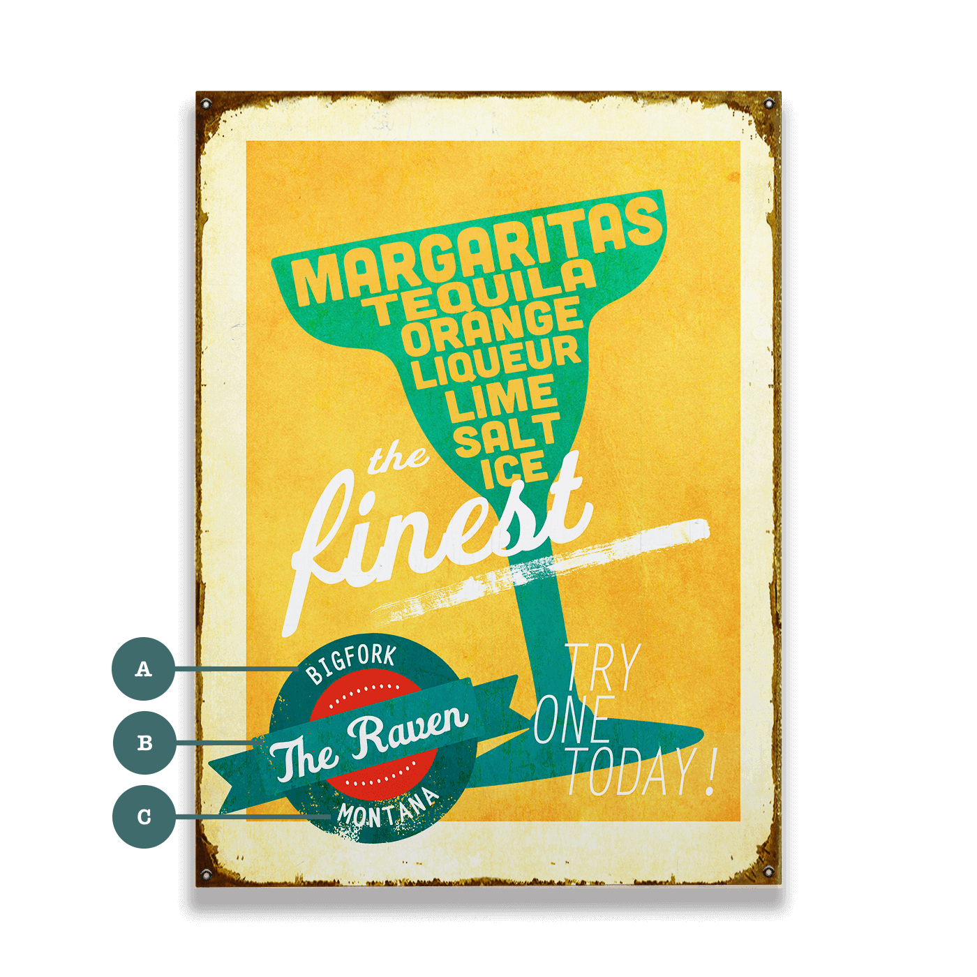 The Finest Margaritas - Wood & Metal Wall Art