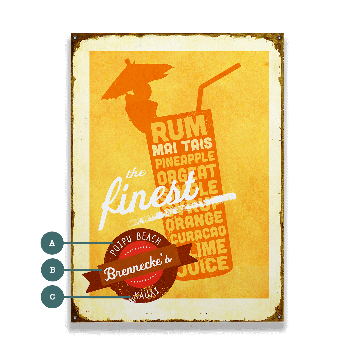 The Finest Mai Tais - Wood & Metal Wall Art
