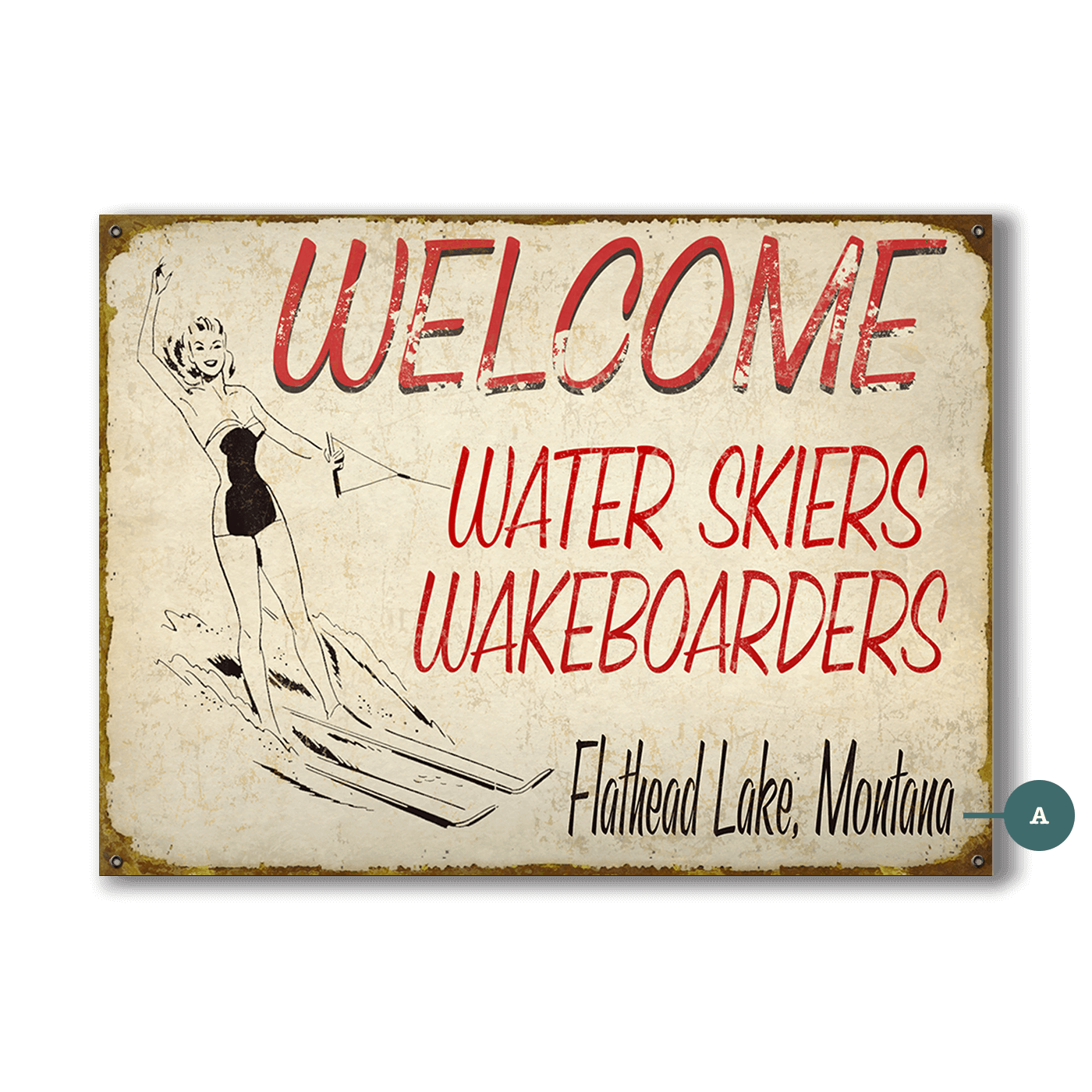 Water Sport Welcome - Wood & Metal Wall Art