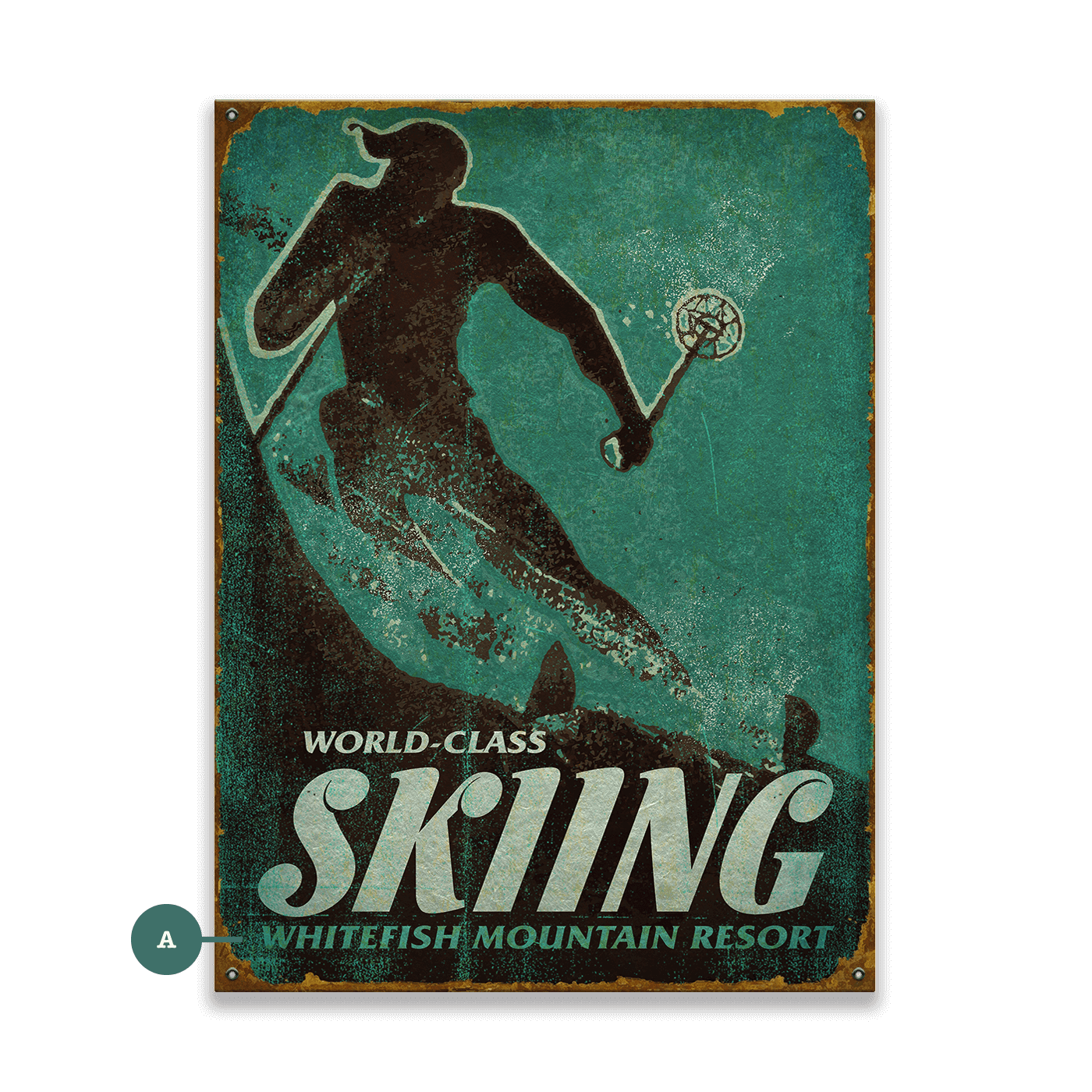 World Class Skiing - Wood & Metal Wall Art
