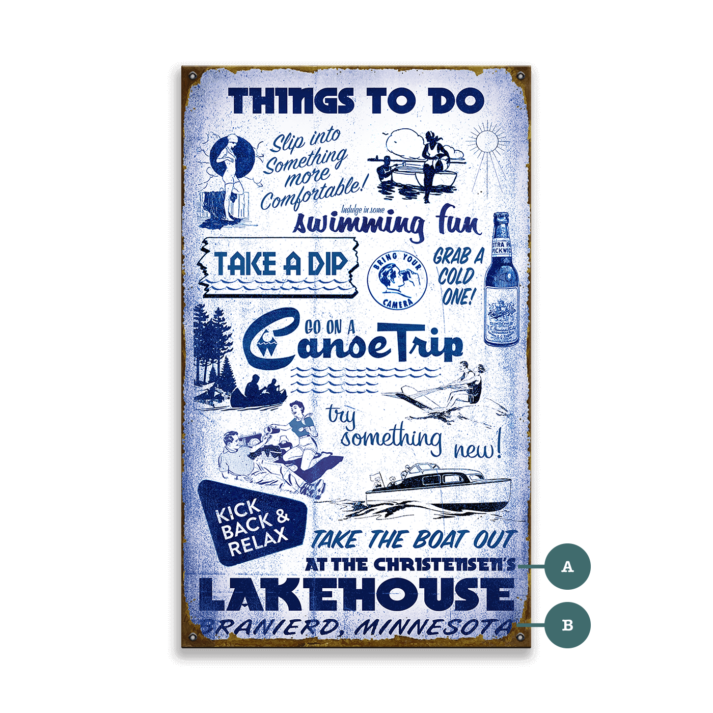 Things to do at the Lakehouse - Wood & Metal Wall Art