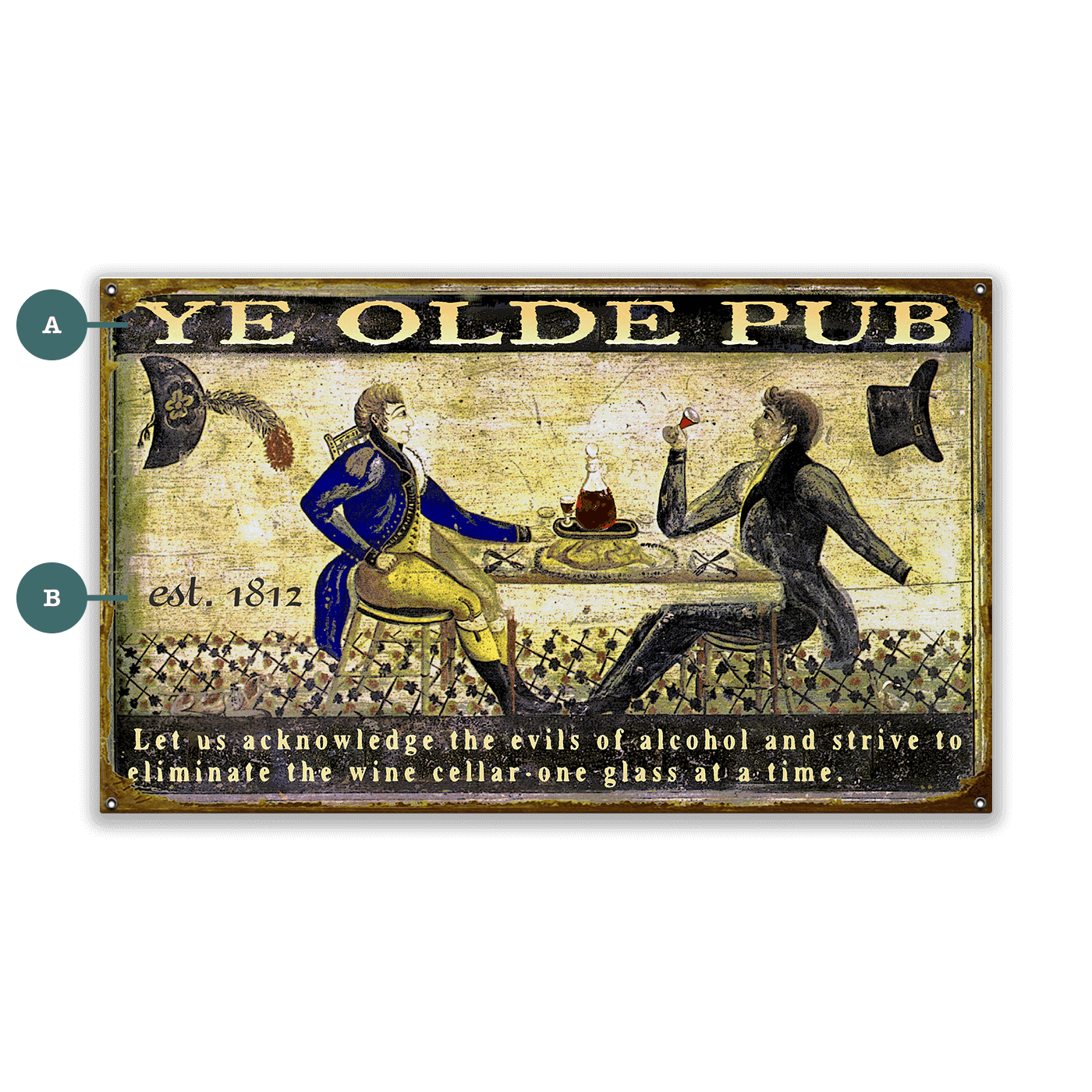 Ye Olde Pub - Wood & Metal Wall Art
