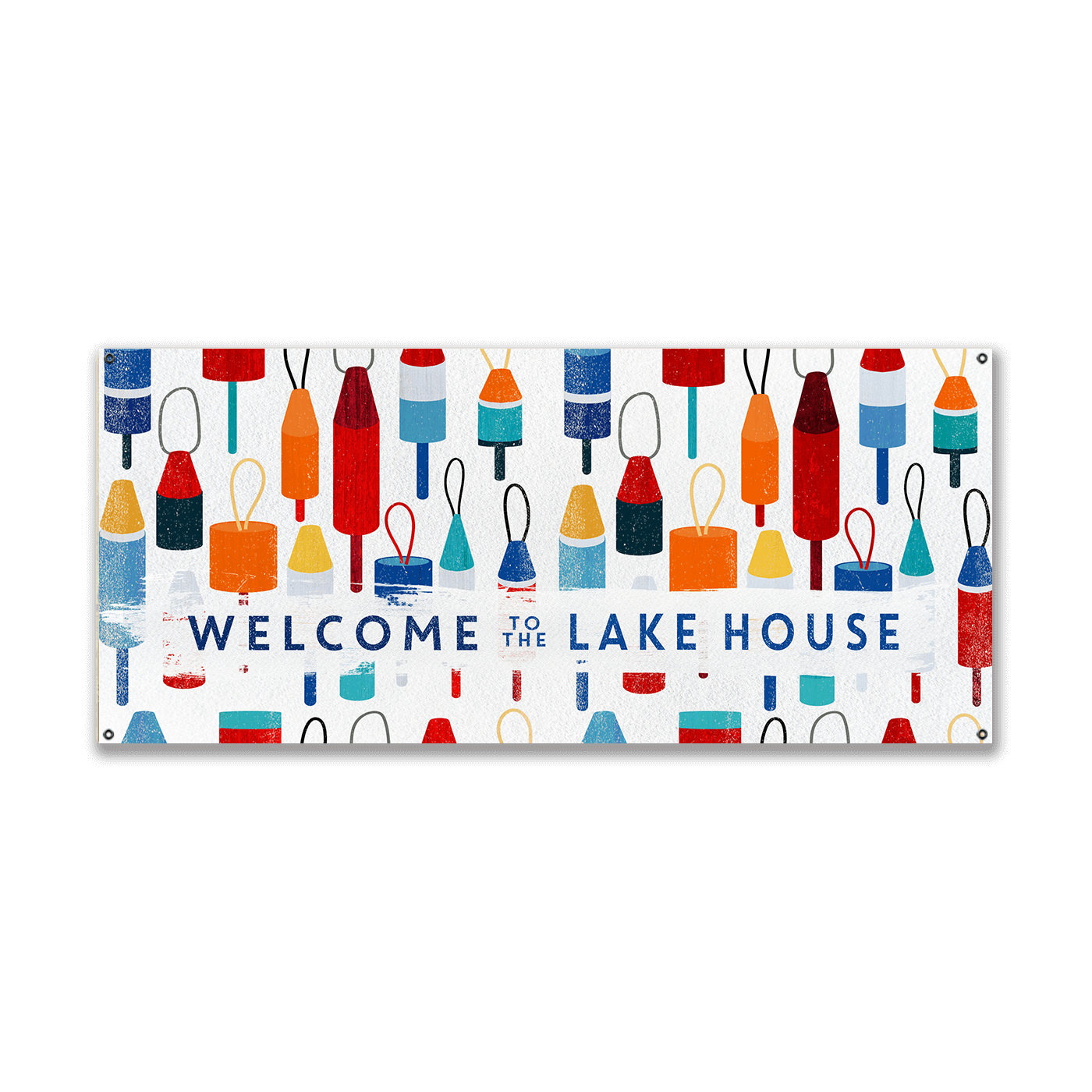 Lake House Buoy Welcome: Generic - Wood & Metal Wall Art
