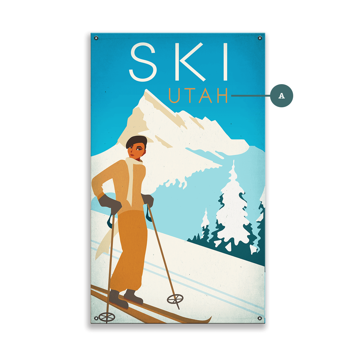 Skiing in Style - Wood & Metal Wall Art