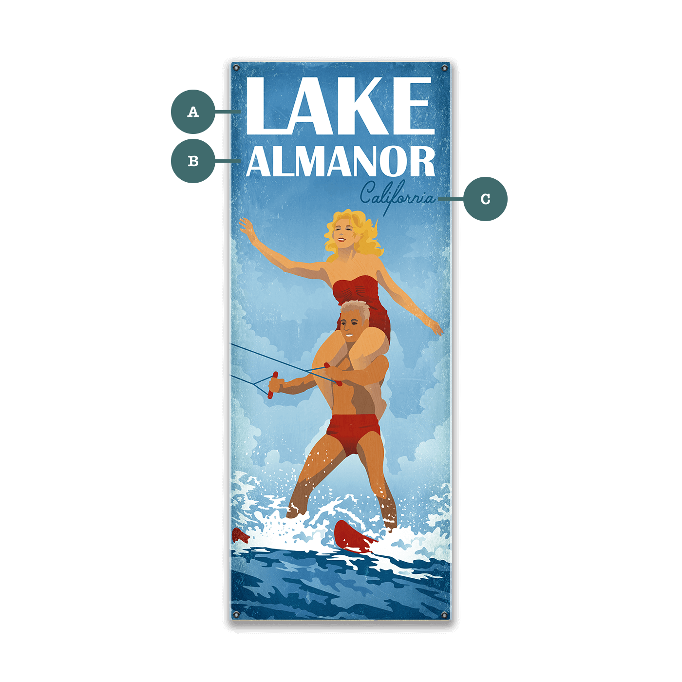 Stacked Water Sports - Wood & Metal Wall Art