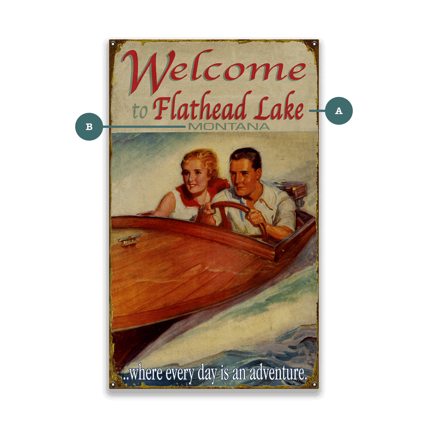 Where Every Day is an Adventure: Version 1 - Wood & Metal Wall Art