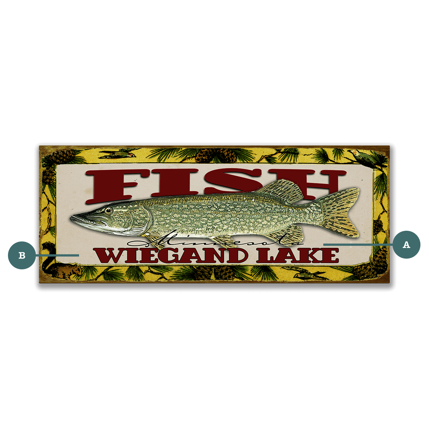 Catch of the Day Freshwater Fishing Sign Wall Decor