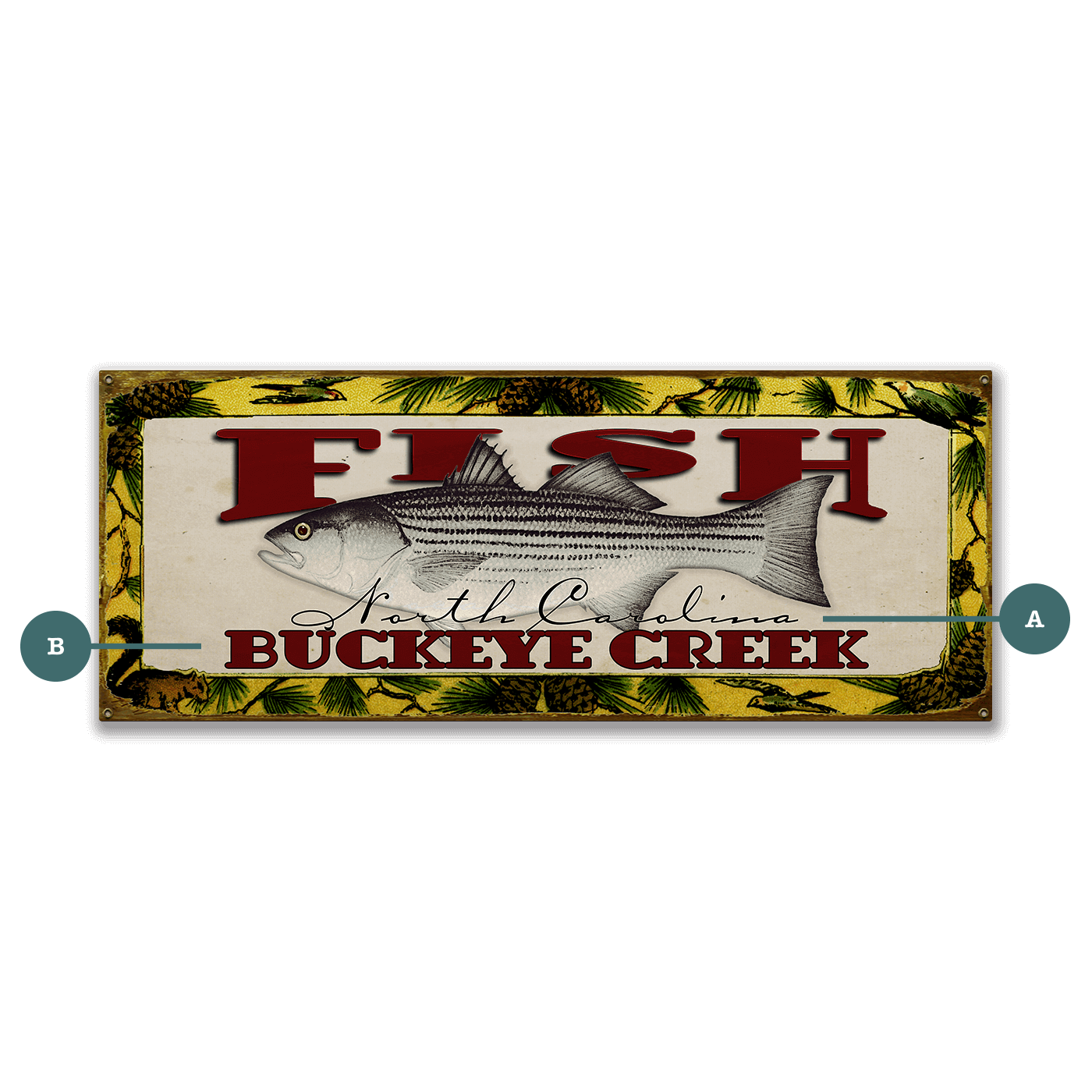 Catch of the Day Freshwater Fishing Sign Wall Decor