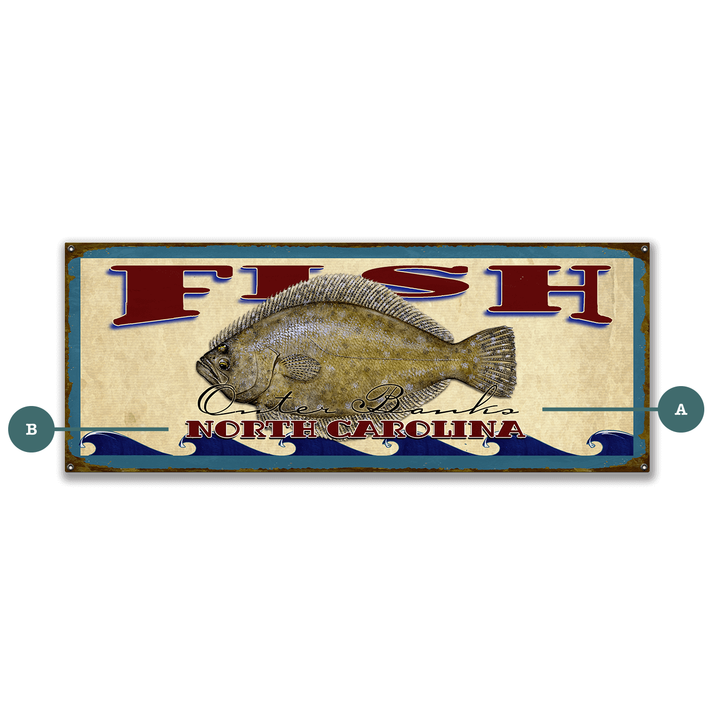 Catch of the Day Saltwater Fishing Sign Wall Decor