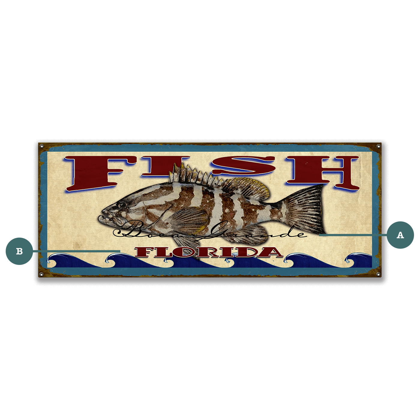 Catch of the Day Saltwater Fishing Sign Wall Decor
